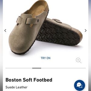 Birkenstock clog, Boston soft footbed, Suede leather, unopened, size 7-7.5